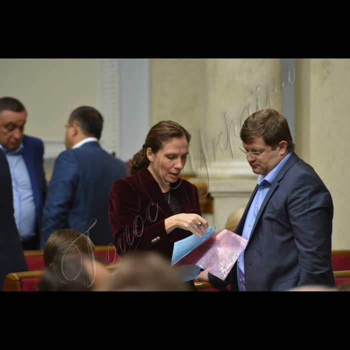 16 вересня 2015 року
Засідання Верховної Ради України.
Юлія Льовочкіна-Опозиційний блок, Володимир Ар'єв – БПП