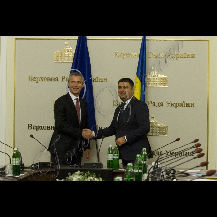 Зустріч Голови Верховної Ради України Володимира Гройсмана з Генеральним секретарем НАТО Єнсом Столтенбергом.