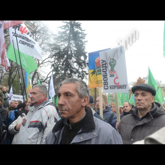 Біля ВРУ «Українське об’єднання патріотів – УКРОП» провело мітинг на знак протесту проти політичних репресій, за звільнення політв’язнів та на захист результатів місцевих виборів.