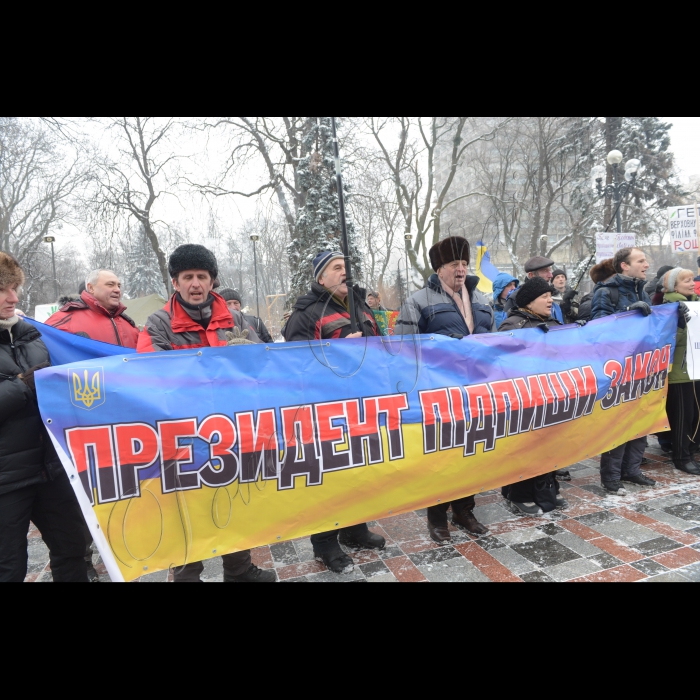 Мітинг жителів  Кривого Рогу, які прийшли під стінами Парламенту щоб ще раз нагадати про себе та свої вимоги в законний спосіб вирішити питання перевиборів в своєму місті.
