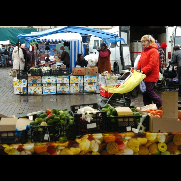 Продуктовий ярмарок біля будівлі Центральної виборчої комісії.