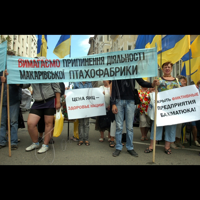 Мітинг біля Адміністрації Президента жителів Макарівського району Київської області проти порушень санітарно-екологічних норм під час діяльності птахофабрик