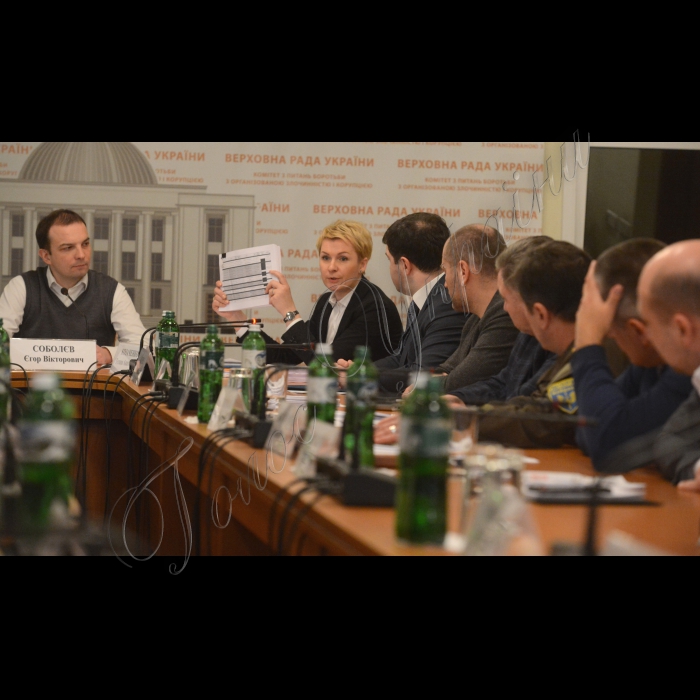Засідання Комітету Верховної Ради України з питань запобігання і протидії корупції.
Єгор Соболєв Голова Комітету Верховної Ради України з питань запобігання і протидії корупції ,  Тетяна Козаченко Директор Департаменту з питань люстрації