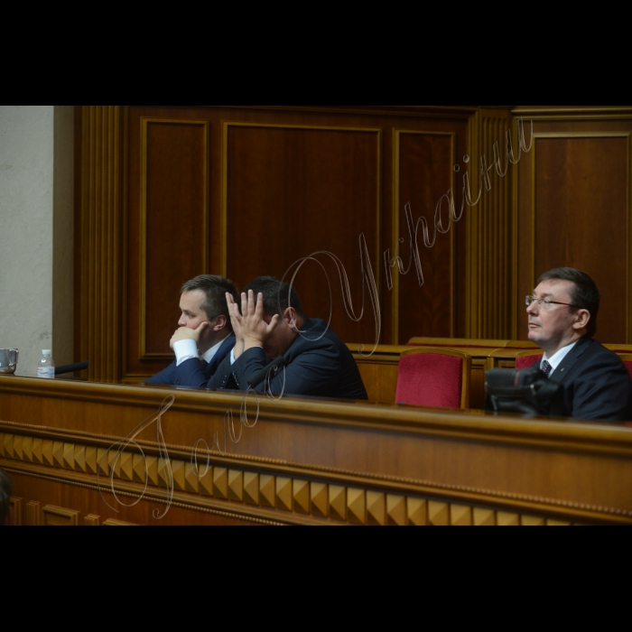 5 липня 2016 пленарне засідання Верховної Ради України. Назар Холодницький (САП), Артем Ситник (НАБУ), Юрій Луценко - генпрокурор
