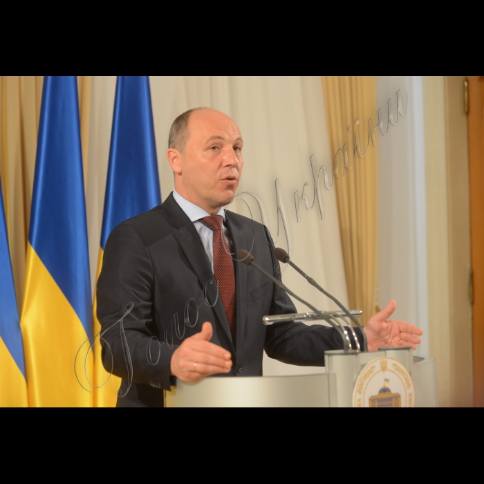 8 липня 2016 брифінг Голови ВР України Андрія Парубія.