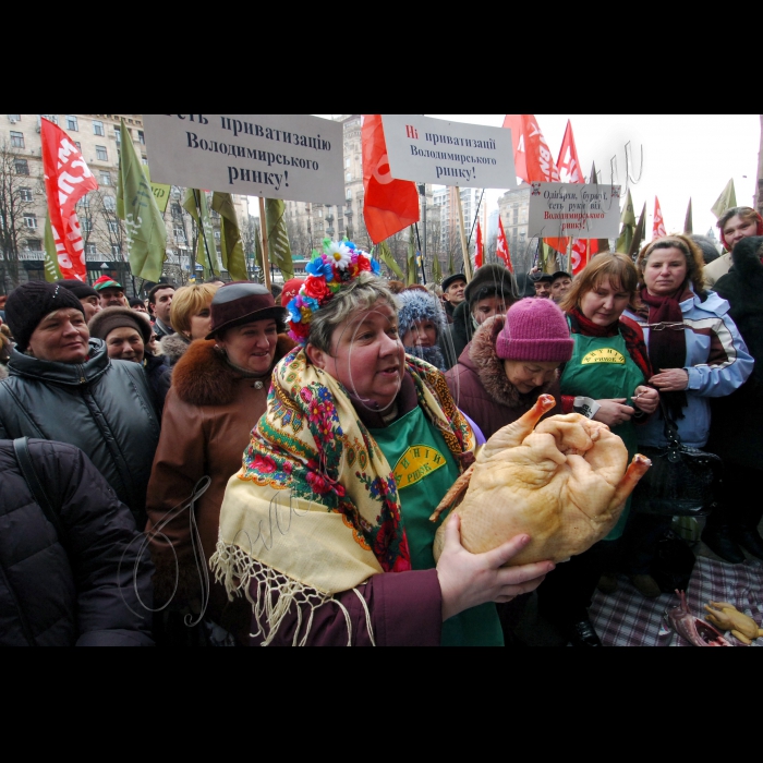 26 лютого 2010 пікети біля КМДА проти незаконного рішення Київміськради про приватизацію столичних ринків «Володимирський» і Житній, а також на підтримку підприємців і робітників цих ринків.
Під час заходу відбувся символічний ярмарок, в рамках якого робітники ринків торгуватимуть продуктами і товарами.