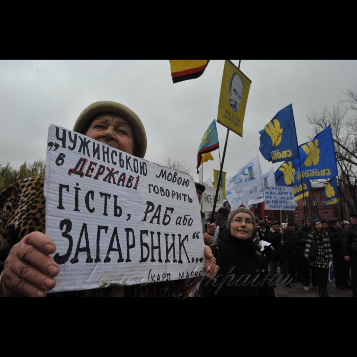 9 листопада 2016 у День української писемності та мови  біля пам’ятника Тарасові Шевченку у Києві Всеукраїнське об’єднання «Рух захисту української мови» проведе віче і концерт, а також ходу проти русифікації України.