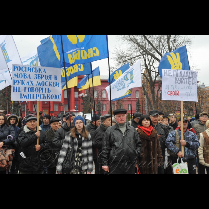 9 листопада 2016 у День української писемності та мови  біля пам’ятника Тарасові Шевченку у Києві Всеукраїнське об’єднання «Рух захисту української мови» проведе віче і концерт, а також ходу проти русифікації України.