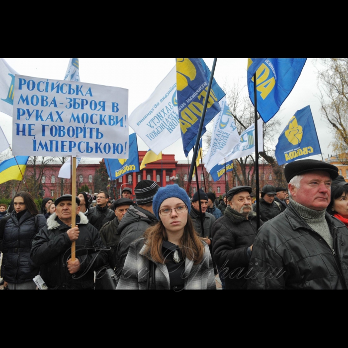 9 листопада 2016 у День української писемності та мови  біля пам’ятника Тарасові Шевченку у Києві Всеукраїнське об’єднання «Рух захисту української мови» проведе віче і концерт, а також ходу проти русифікації України.
