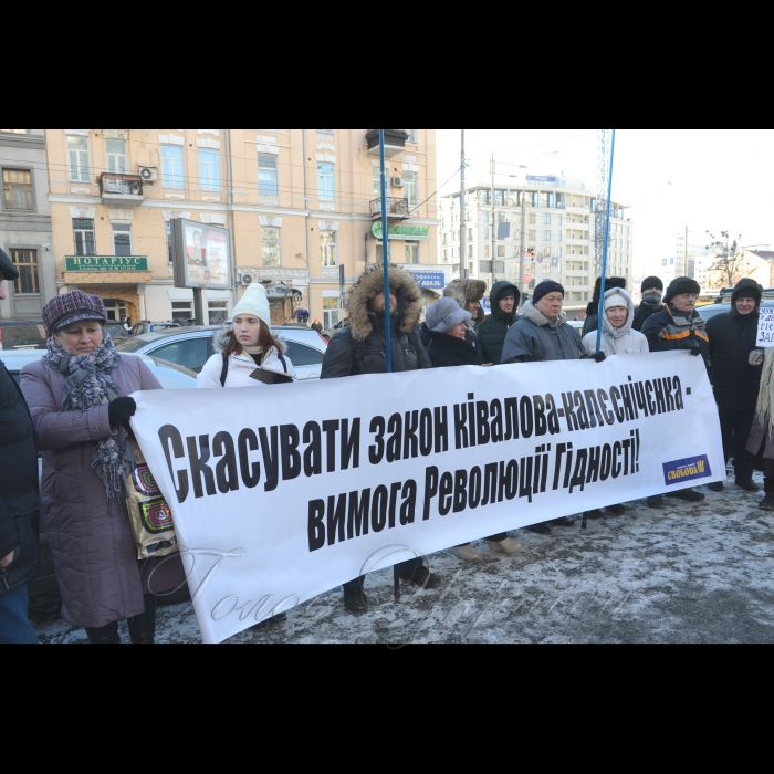 26 січня 2017 пікет Конституційного Суду України, де розпочалося засідання щодо визначення конституційности 