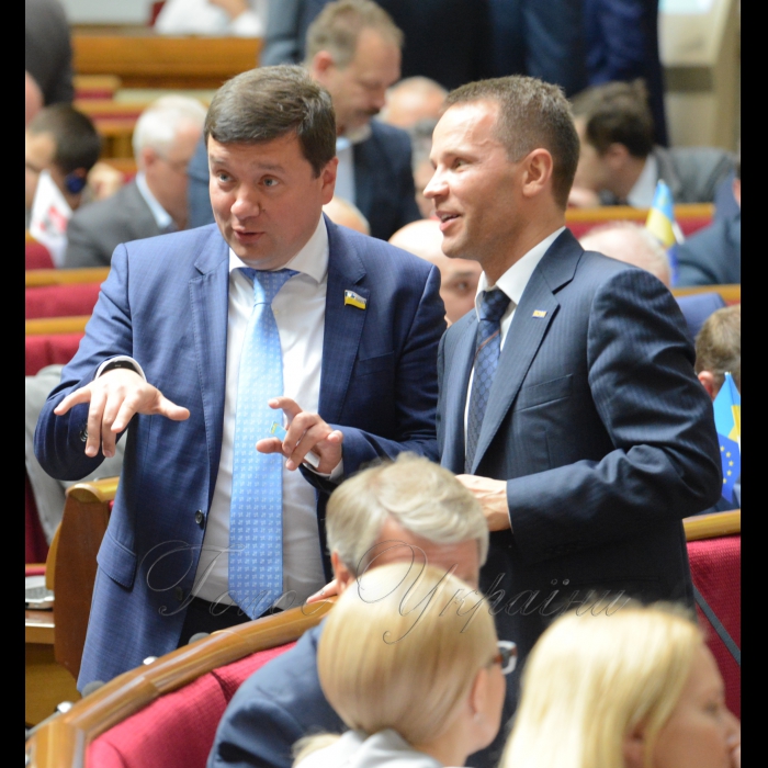 25 травня 2017 пленарне засідання Верховної Ради України.
Олександр Данченко - Самопоміч, Юрій Дерев'янко - позафр.