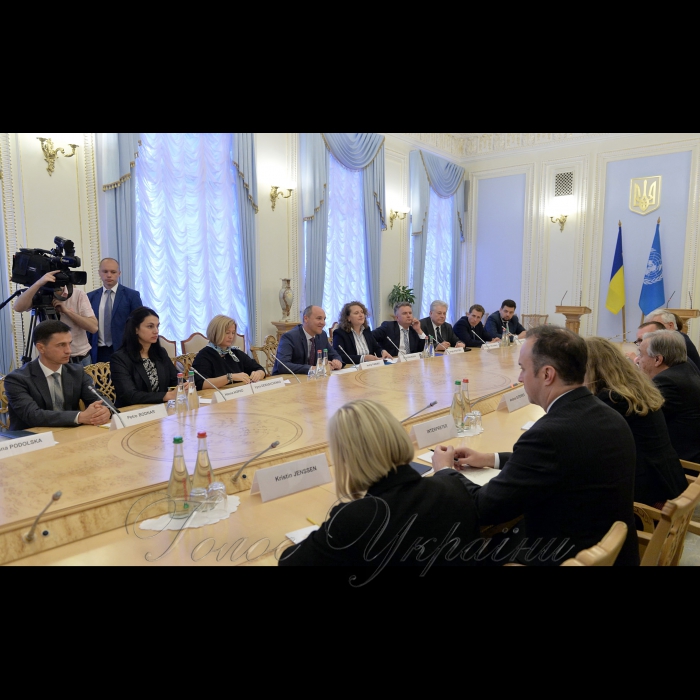 10 липня 2017 зустріч Голови Верховної Ради України Андрія Парубія з Генеральним секретарем ООН Антоніу Гутеррешем.
У зустрічі з Генеральним секретарем ООН  взяли участь Перший заступник Голови Верховної Ради Ірина Геращенко, Голова Комітету у закордонних справах Ганна Гопко, Заступник Міністра закордонних справ Сергій Кислиця.