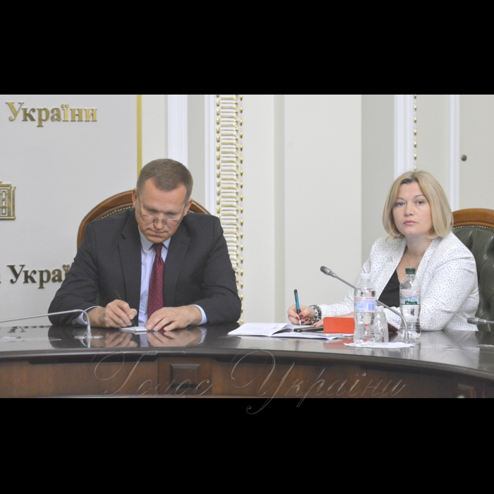 14 липня 2017 у Парламенті за участі представників різних фракцій відбулось засідання неформальної депутатської групи «Мінська платформа» з вироблення стратегії мирного врегулювання ситуації на Сході України, за участі заступника Глави Адміністрації Президента України  Костянтина Єлісєєва. Він поінформував депутатів про конкретні результати Саміту «Україна – ЄС», що пройшов у Києві, а також про останні візити Президента П.Порошенка до США та Франції, зустрічі з Генеральним секретарем ООН та Генсеком НАТО, які днями відвідали Київ (Зустріч з питань Мінської платформи).
Надзвичайний і повноважний посол України Олександр Моцик та Ірина Геращенко.