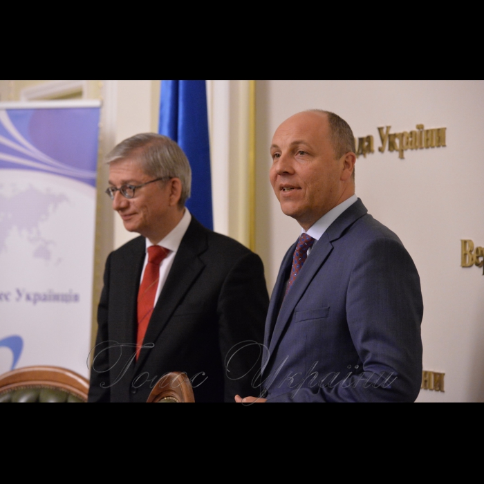 30 серпня 2017 захід з нагоди відзначення 50-річчя існування та діяльності Світового Конгресу українців (СКУ) за участю Голови Верховної Ради України Андрія Парубія та Президента СКУ Євгена Чолія. У заході також взяли участь делегати Річних загальних зборів СКУ, а також Комітет Верховної Ради України у закордонних справах та Комітет Верховної Ради України з питань європейської інтеграції.