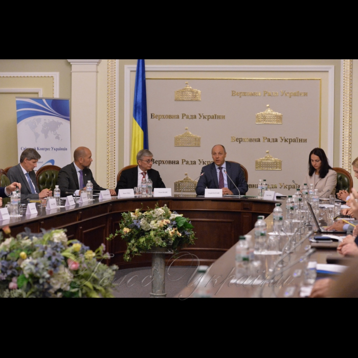 30 серпня 2017 захід з нагоди відзначення 50-річчя існування та діяльності Світового Конгресу українців (СКУ) за участю Голови Верховної Ради України Андрія Парубія та Президента СКУ Євгена Чолія. У заході також взяли участь делегати Річних загальних зборів СКУ, а також Комітет Верховної Ради України у закордонних справах та Комітет Верховної Ради України з питань європейської інтеграції.