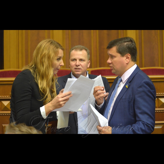5 жовтня 2017 засідання ВР. Ольга Червакова БПП, Руслан Лук'янчук НФ, Олександр Данченко Сам.