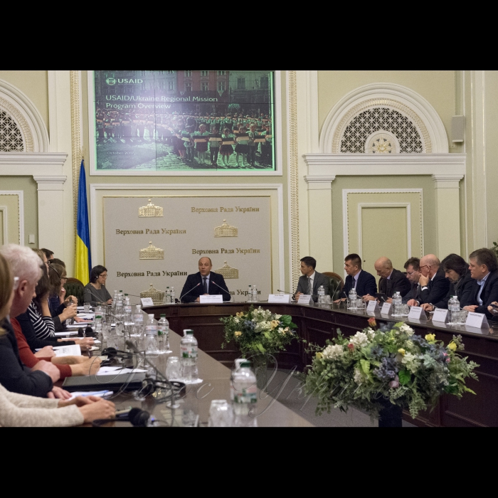 11 жовтня 2017 Голова Верховної Ради України Андрій Парубій взяв участь у Презентації портфелю програм та напрямків діяльності Агентства США з Міжнародного Розвитку (USAID).