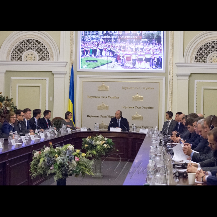 11 жовтня 2017 Голова Верховної Ради України Андрій Парубій взяв участь у Презентації портфелю програм та напрямків діяльності Агентства США з Міжнародного Розвитку (USAID).