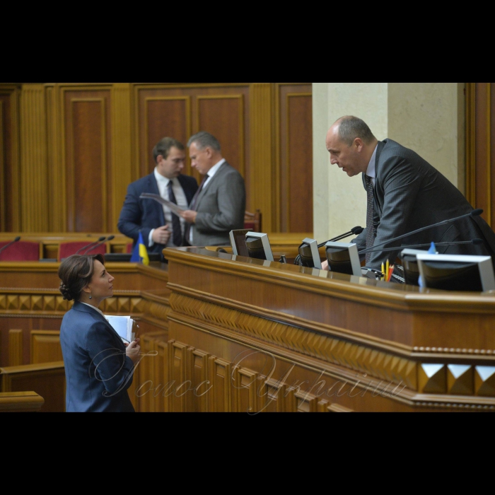 Пленарне засідання Верховної Ради України. Ірина Сисоєнко - Заступник голови Комітету Верховної Ради України з питань охорони здоров'я, Голова ВР Андрій Парубій 