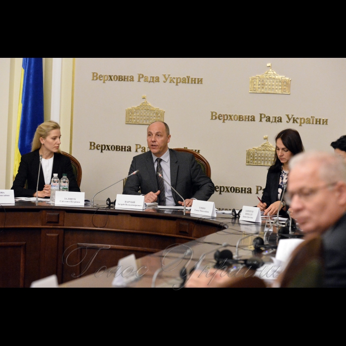 Голова Верховної Ради Андрій Парубій прийняв  участь у Комітетських слуханнях на тему: «Наближення України до стандартів НАТО: перешкоди та досягнення. Стан виконання Річної національної програми співробітництва під егідою Комісії Україна-НАТО та Стратегічного оборонного бюлетеня України». Народний депутат України Світлана Заліщук, Голова Верховної Ради Андрій Парубій, Голова Комітету Верховної Ради України у закордонних справах Ганна Гопко