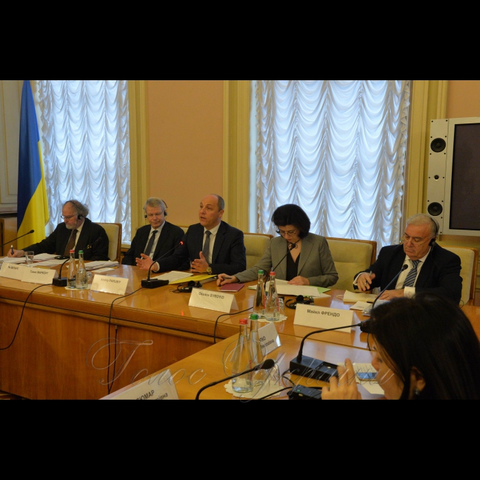 Зустріч Голови ВР України Андрія Парубія та заступника Голови ВР Оксани Сироїд з Венеційською комісією. Томас Маркерт
