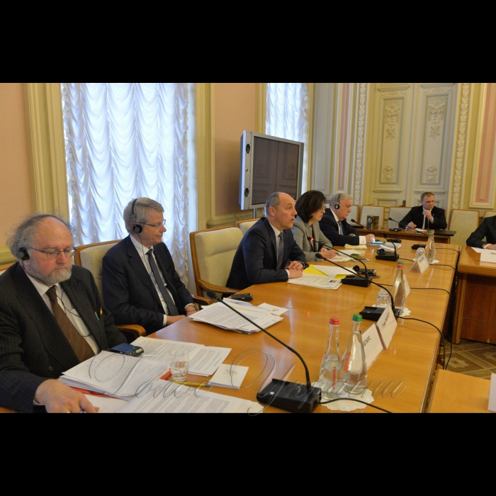 Зустріч Голови ВР України Андрія Парубія та заступника Голови ВР Оксани Сироїд з Венеційською комісією. Томас Маркерт
