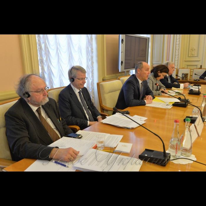Зустріч Голови ВР України Андрія Парубія та заступника Голови ВР Оксани Сироїд з Венеційською комісією. Томас Маркерт