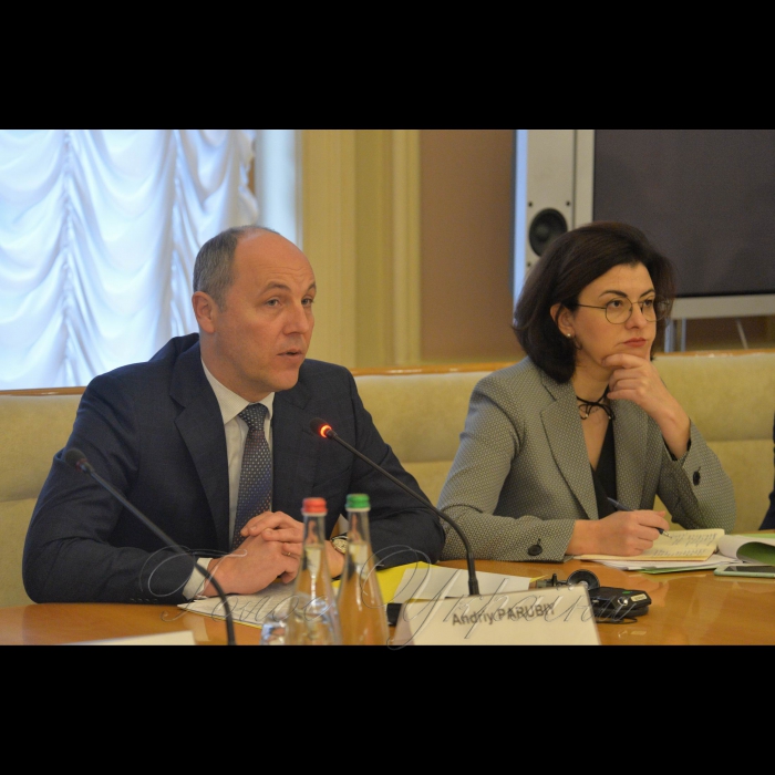 Зустріч Голови ВР України Андрія Парубія та заступника Голови ВР Оксани Сироїд з Венеційською комісією.