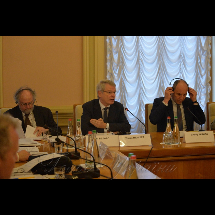 Зустріч Голови ВР України Андрія Парубія та заступника Голови ВР Оксани Сироїд з Венеційською комісією. Томас Маркерт