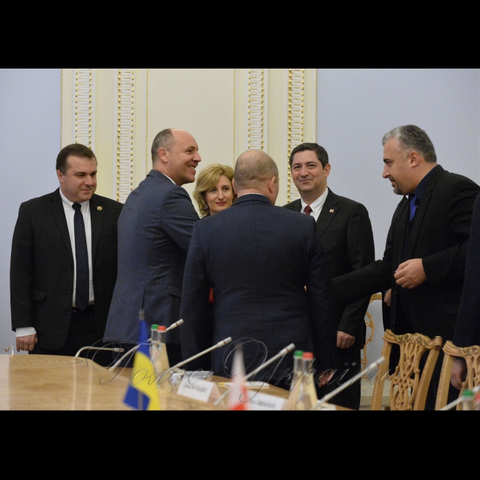 Зустріч Голови Верховної Ради України Андрія Парубія з делегацією групи з міжпарламентської співпраці з Україною Парламенту Грузії на чолі з Керівником групи Георгієм Мосідзе