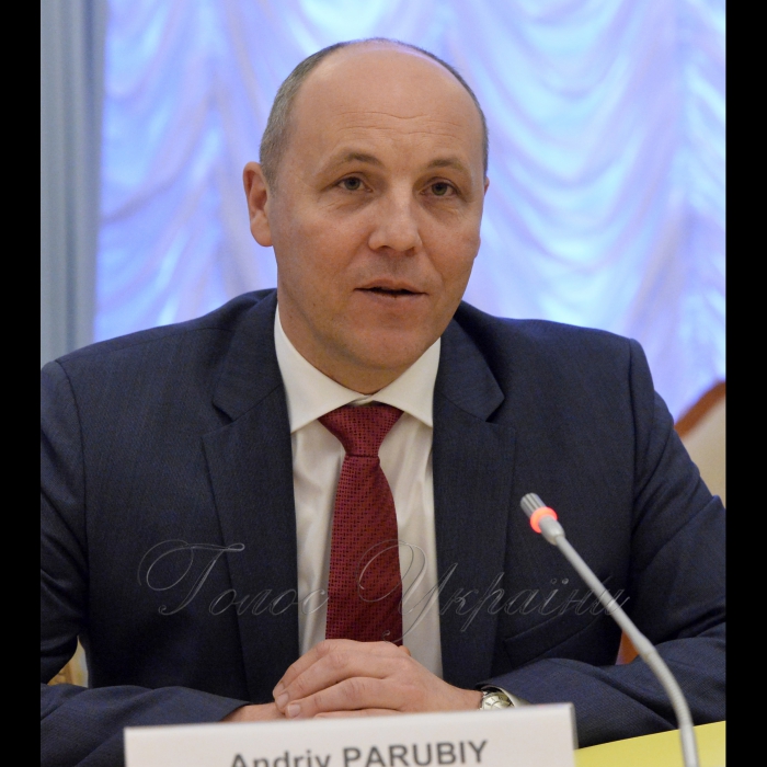 Зустріч Голови Верховної Ради України Андрія Парубія з делегацією групи з міжпарламентської співпраці з Україною Парламенту Грузії на чолі з Керівником групи Георгієм Мосідзе