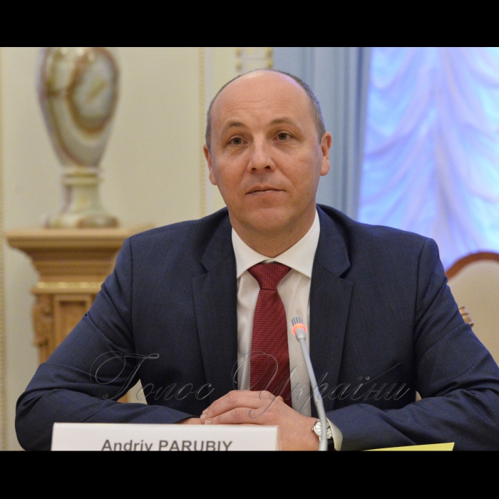 Зустріч Голови Верховної Ради України Андрія Парубія з делегацією групи з міжпарламентської співпраці з Україною Парламенту Грузії на чолі з Керівником групи Георгієм Мосідзе