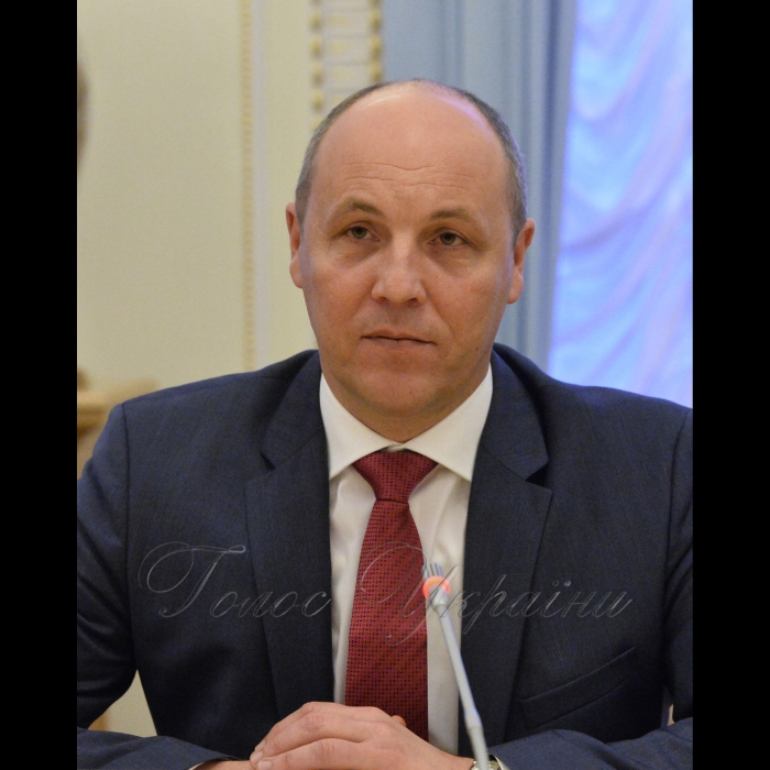 Зустріч Голови Верховної Ради України Андрія Парубія з делегацією групи з міжпарламентської співпраці з Україною Парламенту Грузії на чолі з Керівником групи Георгієм Мосідзе