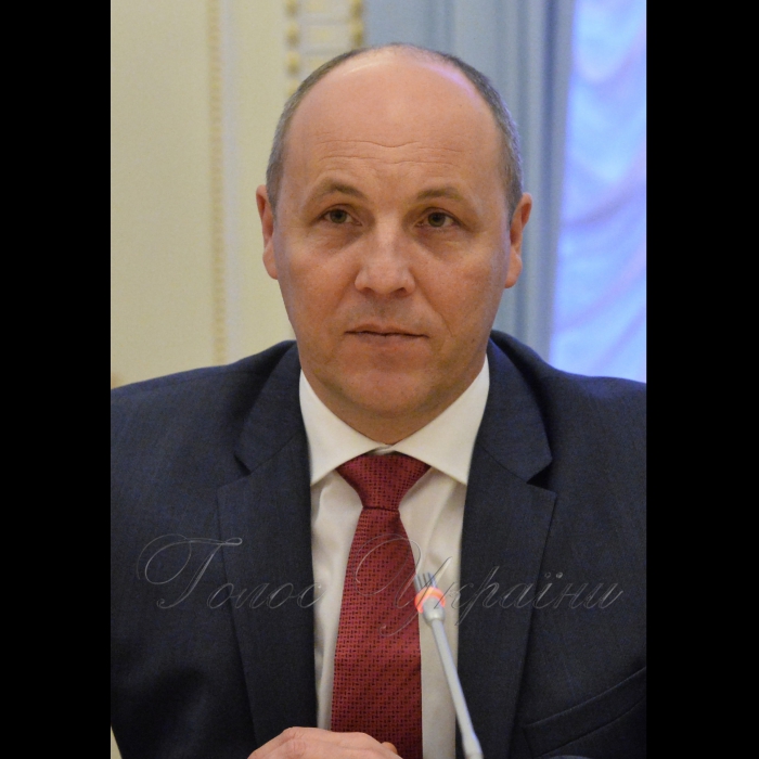 Зустріч Голови Верховної Ради України Андрія Парубія з делегацією групи з міжпарламентської співпраці з Україною Парламенту Грузії на чолі з Керівником групи Георгієм Мосідзе