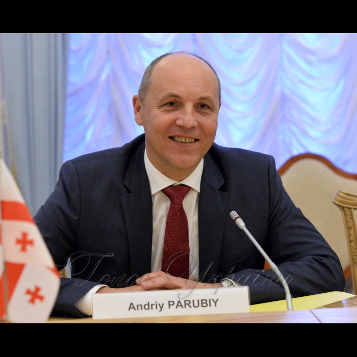 Зустріч Голови Верховної Ради України Андрія Парубія з делегацією групи з міжпарламентської співпраці з Україною Парламенту Грузії на чолі з Керівником групи Георгієм Мосідзе