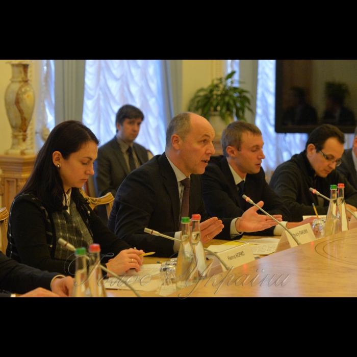 Зустріч Голови Верховної Ради України Андрія Парубія з Президентом Групи Світового банку Джимом Йонг Кімом за участі голів депутатських фракцій та груп