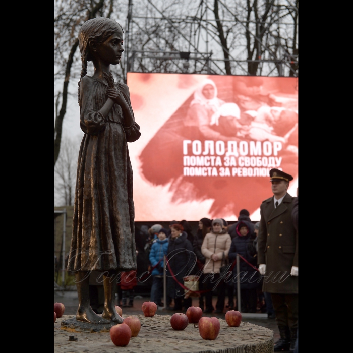 25 листопада 2017 перший заступник Голови Верховної Ради України Ірина Геращенко, Прем'єр-міністр України Володимир Гройсман, президент України Петро Порошенко з композиціями з колосків і калини взяли участь у заходах з нагоди Дня пам'яті жертв Голодомору біля Національного меморіалу жертв Голодомору.