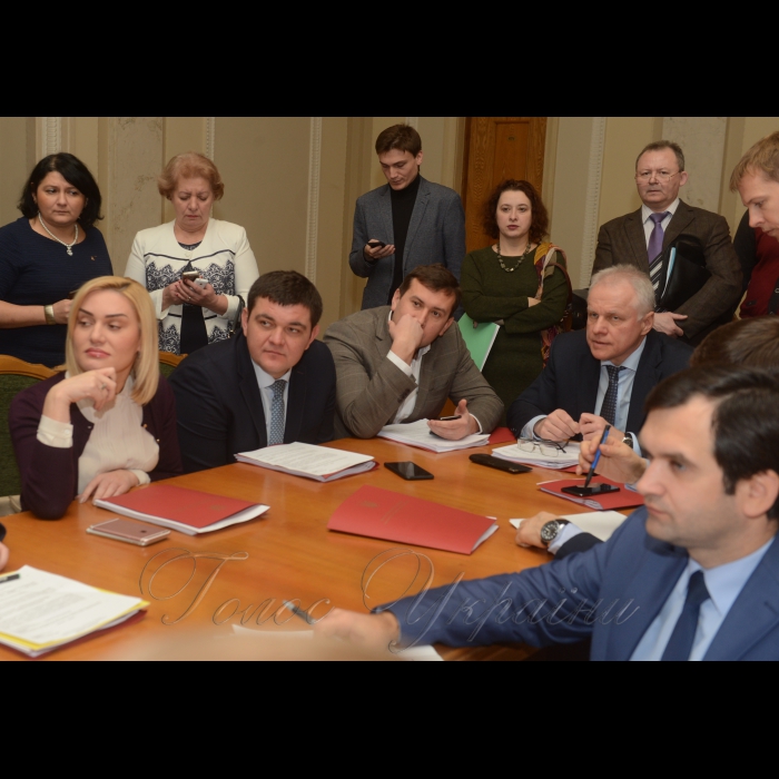 20 грудня 2017 засідання Комітету ВР з питань податкової та митної політики, на якому зокрема розглядався проект Закону про аудит фінансової звітності та аудиторську діяльність (друге читання).
Член комітету Тетяна Острікова, заступники голови Комітету член комітету Юрик Тарас, Юрій Вознюк заступник голови Комітету Микола Фролов.