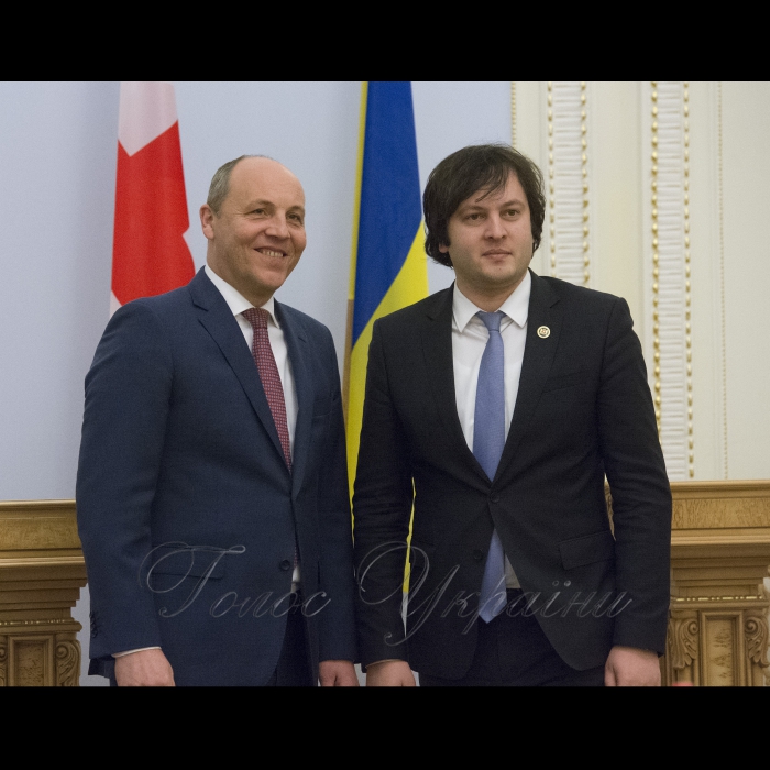 17 січня 2018 зустріч Голови Верховної Ради України Андрія Парубія з Головою Парламенту Грузії Іраклієм Кобахідзе.
