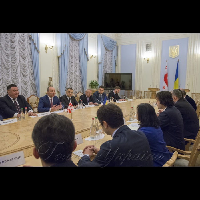 17 січня 2018 зустріч Голови Верховної Ради України Андрія Парубія з Головою Парламенту Грузії Іраклієм Кобахідзе.