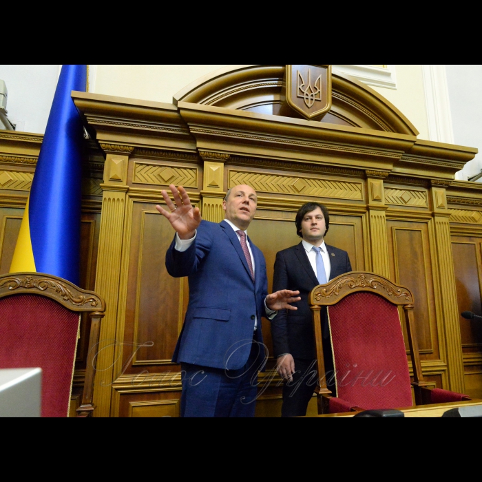 17 січня 2018 зустріч Голови Верховної Ради України Андрія Парубія з Головою Парламенту Грузії Іраклієм Кобахідзе.