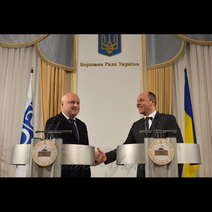 18 січня 2018 зустріч Голови Верховної Ради України Андрія Парубія з Президентом Парламентської асамблеї ОБСЄ (ПА ОБСЄ) Г. Церетелі.