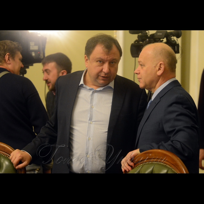 5 лютого 2018 засідання Погоджувальної ради у Верховній Раді України. Микола Княжицький (НФ), Михайло Довбенко (НФ).