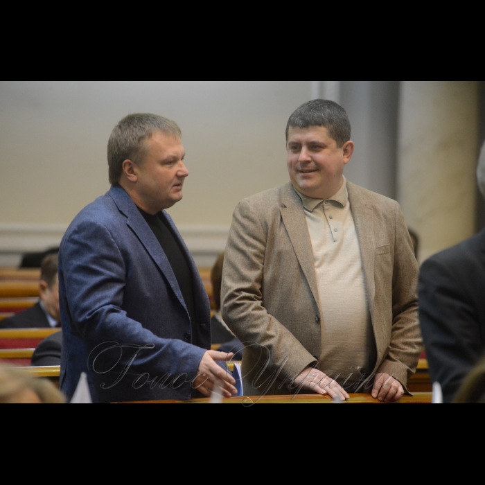 7 лютого 2018 сесія Верховної Ради України. Вадим Денисенко НФ, Максим Бурбак НФ.