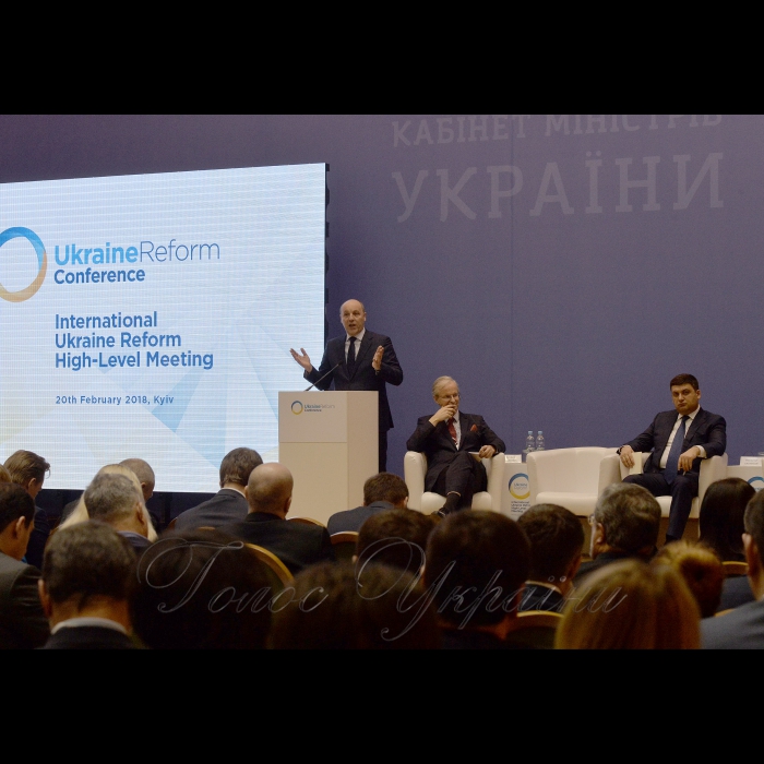 20 лютого 2018 Голова Верховної Ради України Андрій Парубій під час конференції 