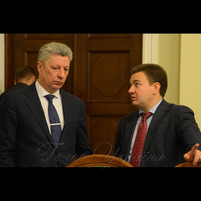 26 лютого 2018 засідання Погоджувальної ради у Верховній Раді України. Юрій Бойко (ОП), Віктор Бондар (Відро.).