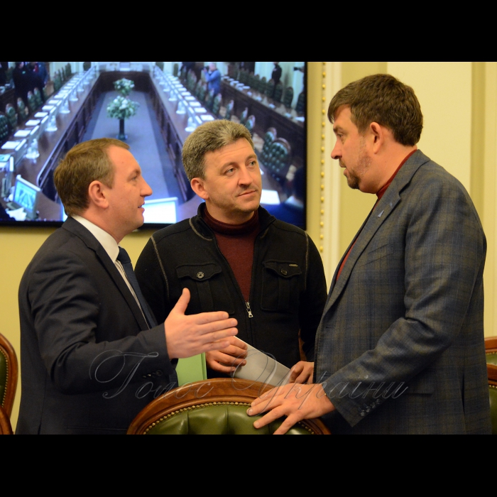 26 лютого 2018 засідання Погоджувальної ради у Верховній Раді України. Іван Рибак, Павло Дзюблик, Олег Недава (БП).