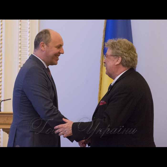 6 березня 2018 зустріч Голови Верховної Ради України Андрія Парубія з членом Європейського Парламенту Ельмаром Броком. 