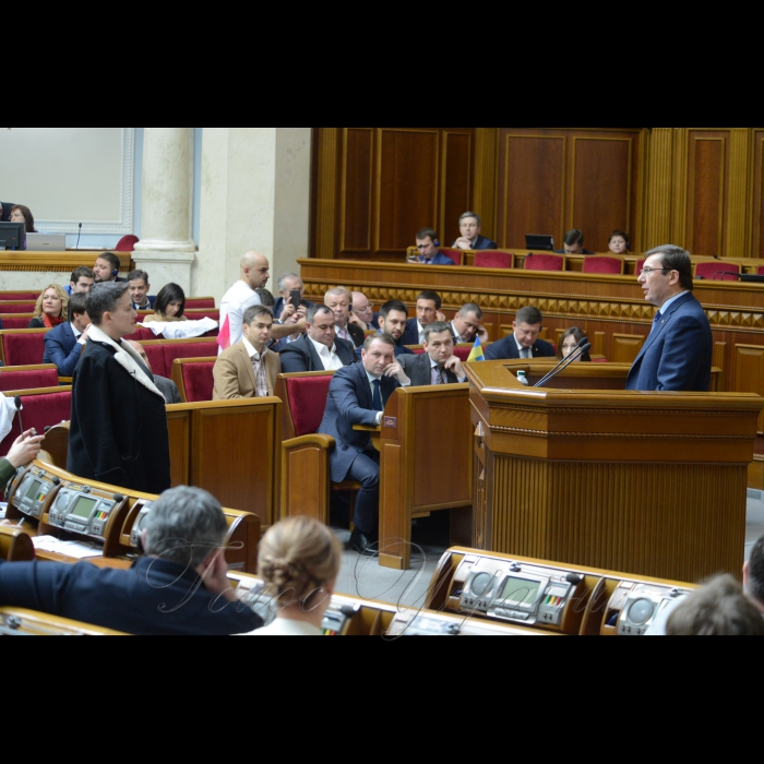 Сесія Верховної Ради України. Надія Савченко генпрокурор Юрій Луценко
