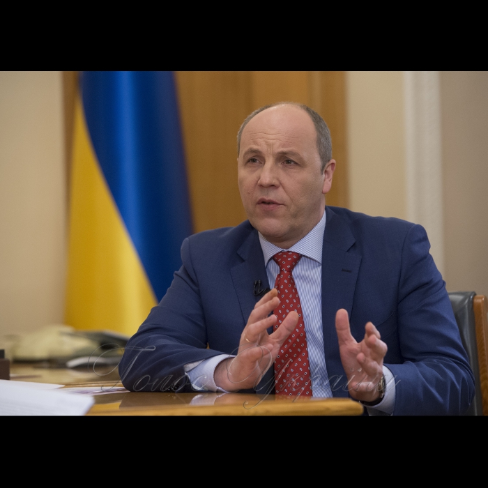 23 березня 2018 інтерв’ю Голови Верховної Ради України Андрія Парубія телеканалу «РАДА».